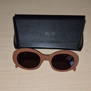 Celine Tan Oval Sunglasses